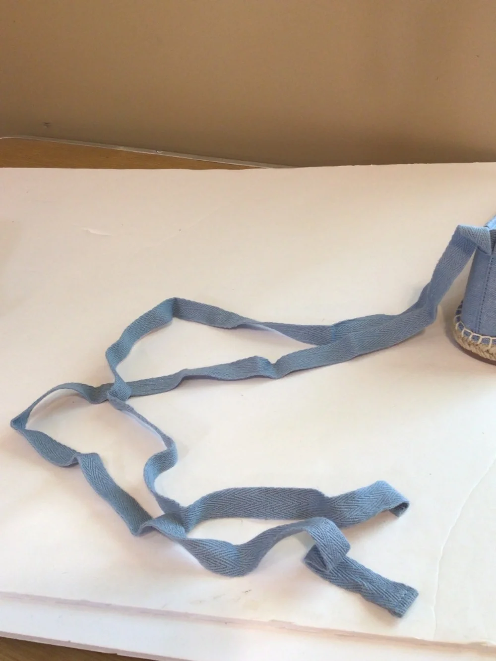 Talbots Izzy Denim Espadrilles Size 8 M Blue Lace Ups Coastal Summer European
